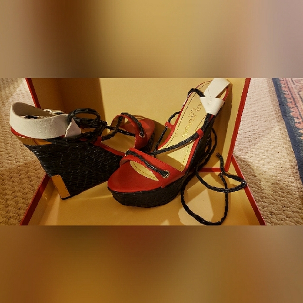 Charles Jourdan Strap wedge Heels